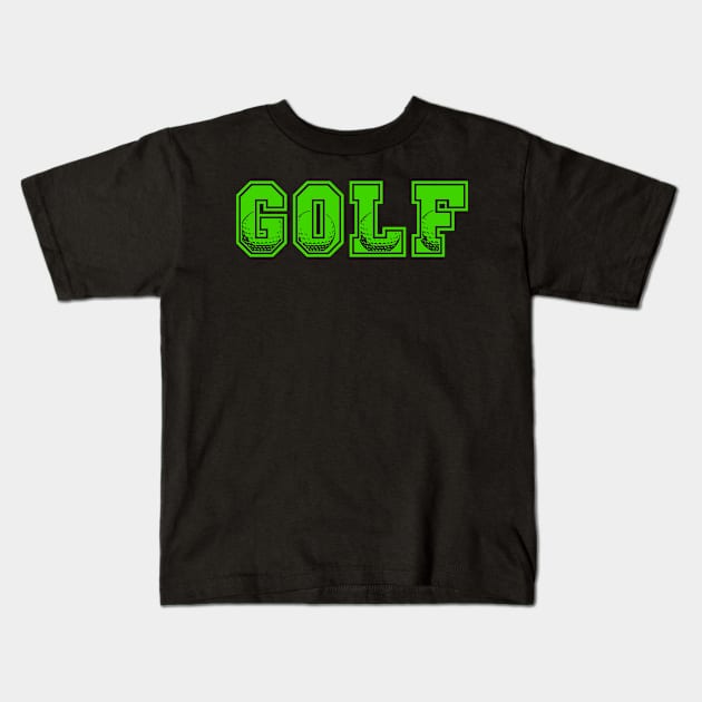 Pro Golf Player Kids T-Shirt by Sanu Designs